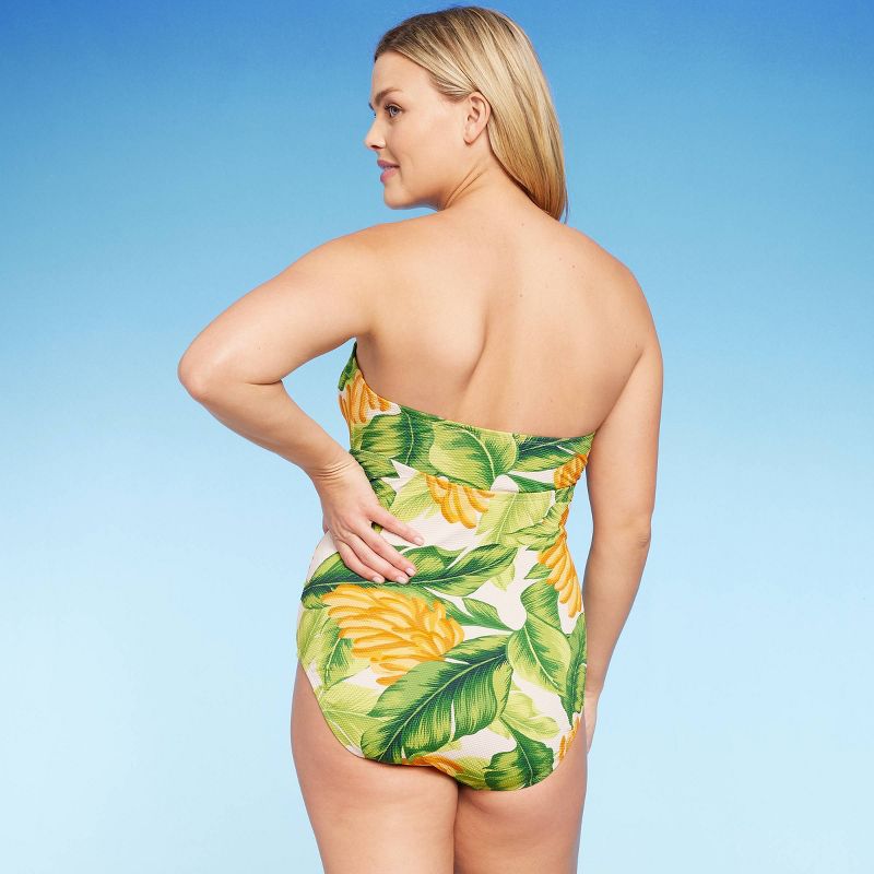 Women's Pique Bandeau Full Coverage One Piece Swimsuit - Kona Sol™, 3 of 23