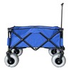 Juggernaut Carts Plastic Collapsible Folding Outdoor Waterproof Beach Utility Wagon with Cover Bag for Compact Storage, Blue - image 2 of 4