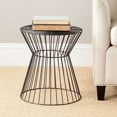 Adele Black Round Metal Wire Stool