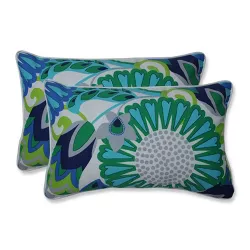 2pc Sophia Rectangular Throw Pillows Turquoise/Green - Pillow Perfect