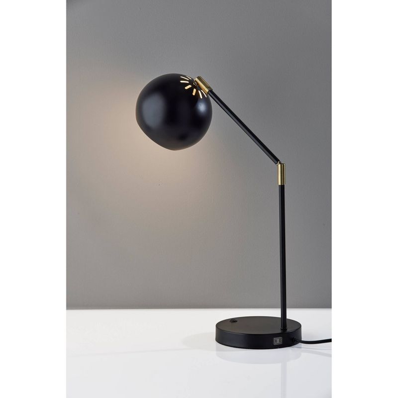 Ashbury Desk Lamp Black with Antique Brass Accents - Adesso, 5 of 7