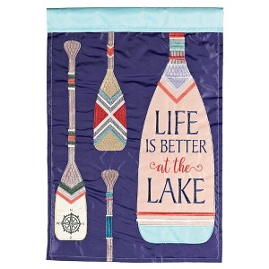Dicksons Magnolia Garden Life Is Better At The Lake Paddles Blue 42 x 29 Polyester Outdoor Garden Flag - 1 of 2