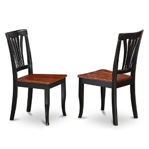 East West Furniture, Avon  Chair  for  dining  room  Wood  Seat-Black  and  Cherry  Finish,  Set  of  2 - 1 of 3