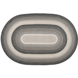 Earth Rugs Gray, Sand & Ivory Oval Braided Rug – Handcrafted Rustic Accent - 1 of 1