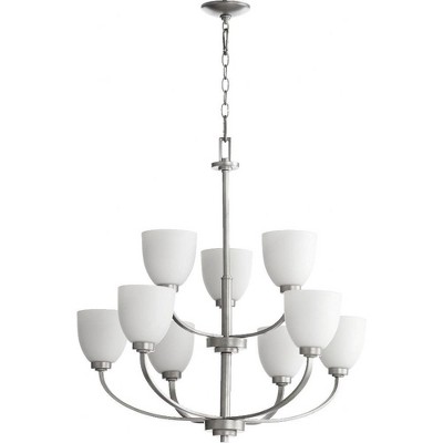 Quorum Lighting Reyes 9 - Light Chandelier in  Classic Nickel