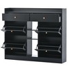 Okak Shoe Cabinet, Shoe Organizer with 4 Panel Flip Drawers and 2 Simple Drawers, Freestanding Shoe Rack for Entryway, Living Room, Hallway, Black - 4 of 4