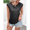 Sequin Tank Tops For Women Sleeveless Sparkle Shimmer Round Neck Vest Tops Glitter Camisole Vest - 4 of 4