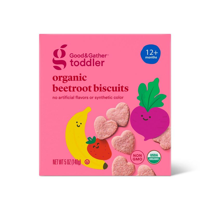 Organic Beetroot Biscuit Toddler Snacks - 5oz/14pk - Good &#38; Gather&#8482;, 1 of 5