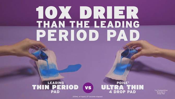 Poise Ultra Thin Incontinence Bladder Control Pads - Light Absorbency - Regular - 28ct, 2 of 7, play video