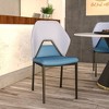 Upholstered Leather Modern Dining Chair Eclat Collection in Brown Set of 4 - 2 of 4