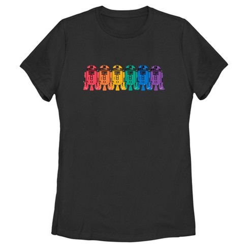 Adult Star Wars Pride Rainbow R2-d2 Line Up T-shirt : Target