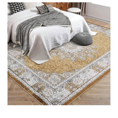 Garvee Washable Area Rugs for Living Room,Large Rugs Floor Carpet, Non-Shedding Vintage Rugs, Low Pile Non-Slip Rug for Bedroom,Dining Room