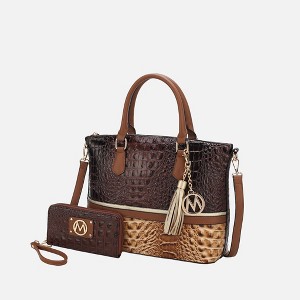 MKF Collection Autumn Croc-Embossed Tote & Wallet Set by Mia K - 1 of 4
