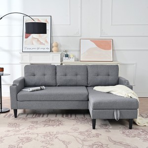 GDFStudio Oliver 74.8'' 3-Seater Modern Convertible Storage Upholstered Sofa Bed with Cushions - 1 of 4