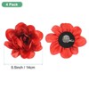 Unique Bargains Alloy Satin Fabric Big Rose Flower Dainty Brooches and Pins 4 Pcs - 3 of 4