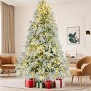 Pre-Lit White Spruce Snow Flocked Christmas Tree with 350 Multi-Color LED Lights, Artificial Christmas Tree for Holiday Home Decor-Coolbibila - 2 of 4