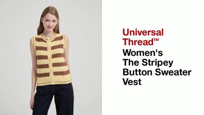 Women's The Stripey Button Sweater Vest - Universal Thread™