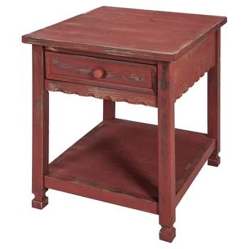 Rustic Cottage End Table - Rustic Antique Finish - Alaterre