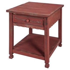 1-drawer End Table Hardwood Red - Alaterre Furniture
