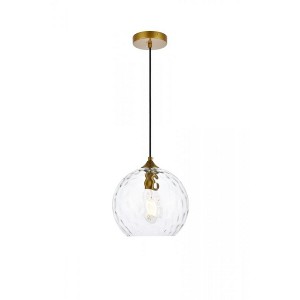 Elegant Lighting Cashel 10 inch light brass pendant - 1 of 4