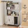 Bedroom Large Cat Litter Box Enclosure Furniture - Farmhouse Style Pet House w/ 3 Open Shelves, Storage Cabinet & Scratch Pad - 4 of 4