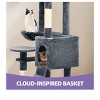 70.8in Tall Multi-Level Kitten Tower With Kitty Condos, Top Perches, Scratching Posts & Cozy Basket Pet Play House Dark Gray - 3 of 4