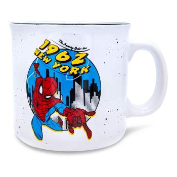 Silver Buffalo Marvel Comics Spider-Man "1962" Ceramic Camper Mug | Holds 20 Ounces