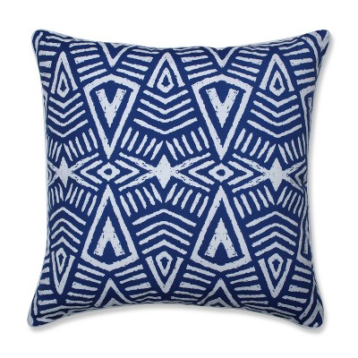 25" Geometric Dimensions Floor Pillow Blue - Pillow Perfect