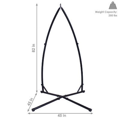 Black Steel X-Stand for Hanging Hammock Chairs