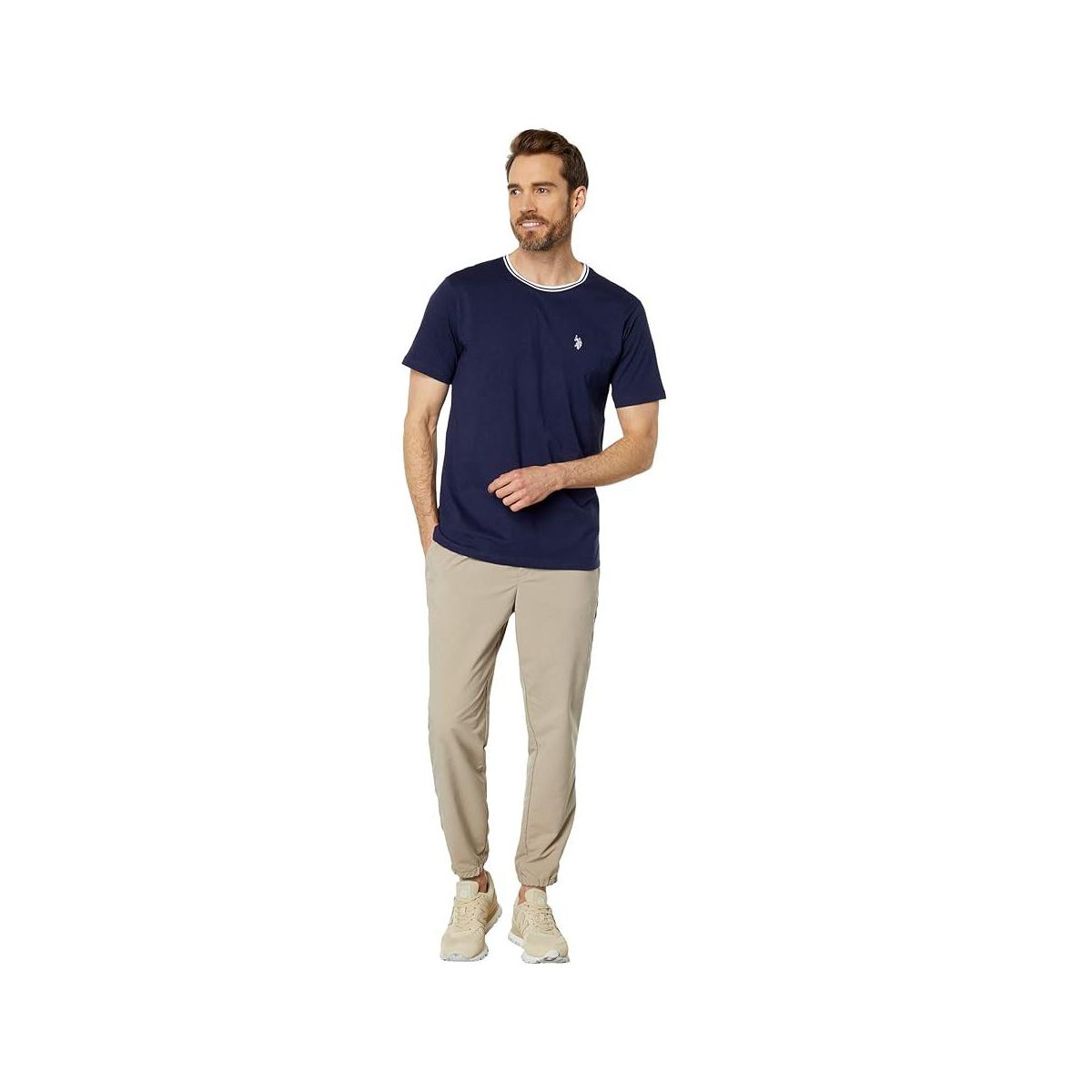 U.S. Polo Assn. Men's Short Sleeve Crew Neck Yarn-Dye Collar Tipped Jersey T-Shirt - thumbnail 6