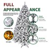 7.5ft Pre-lit Spruce Artificial Christmas Tree Snow Flocked Hinges Tree with 600 Multicolor LED Lights - 4 of 4