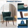 Modern Wingback Chair - Armless Lounge Chair with Wood Legs, Upholstered Makeup Vanity Tufted Side Chair, Fabric Comfy, for Living Room Bedroom Patio - 3 of 4