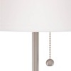 360 Lighting Justin 18" High Small Modern Accent Table Lamps Set of 2 USB Port Pull Chain Silver Finish Metal White Shade Living Room Charging Bedroom - 3 of 4
