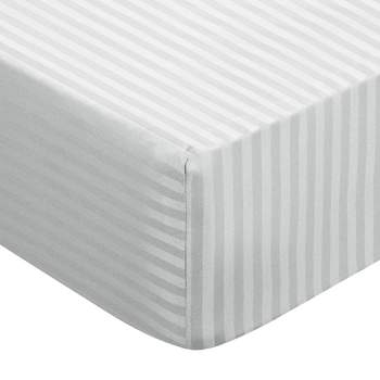 PiccoCasa 100GSM Microfiber Striped Bed Fitted Sheet 16 Inch Deep Pocket Bed Mattress Cover
