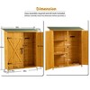 56"L x 19.5"W x 64"H Outdoor Storage Shed with Lockable Door, Wooden Tool Storage Shed w/Detachable Shelves & Pitch Roof, Natural - 3 of 4