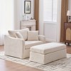 GDFStudio Beaver Modern Oversized 45.27" W Chenille Upholstered Accent Chair with Ottoman - 2 of 4