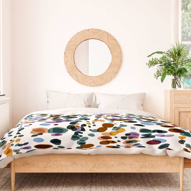 Deny Designs Marta Barragan Camarasa Waves Duvet Cover Bedding Set Green, 4 of 6
