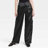 Women's High-Rise Satin Cargo Pants - A New Day™