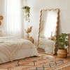 Full Length Mirror 55 inchx28 inch Boho Wavy Wood Floor Mirror Bathroom Bedroom Living Room Cloakroom Entryway - 2 of 4