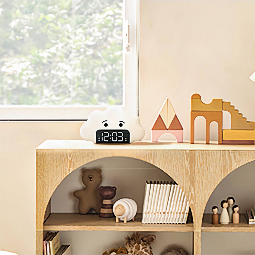 Kids' Wake up Light Alarm Cloud Clock White - Capello: Digital Bedroom Clock, LED Display for Boys