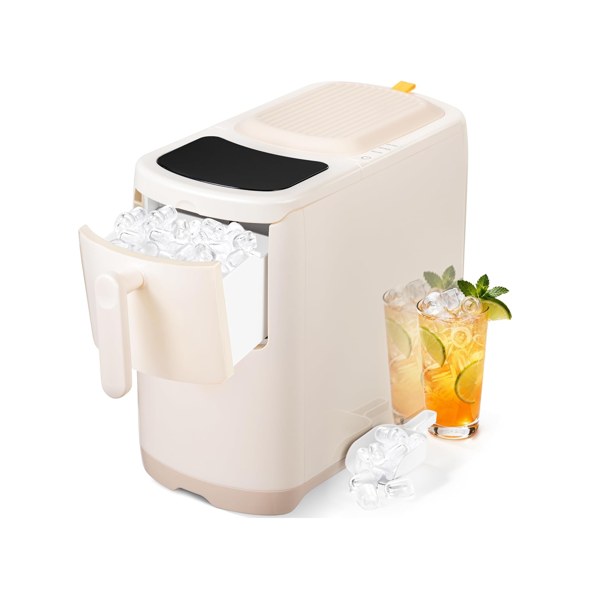ZAFRO Portable Countertop Ice Maker with Self-Cleaning, 18Lbs/24H, One-Touch Operation, Ice Scoop for Home