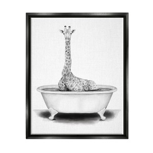 Stupell Industries Giraffe In A Tub Funny Animal Bathroom Drawing - 1 of 4