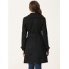 Allegra K Women's Faux Suede Notched Lapel Strap Cuff Solid Double Breasted Tie Belt Trench Coat - 4 of 4