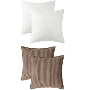 REGALWOVEN 4 Pcs Solid striped Modern Couch Sofa Home Pillow Covers 18" x 18" - 1 of 4