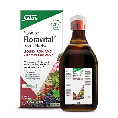 Floradix Floravital Liquid Iron & Vitamins Formula - Liquid Iron Supplement with B Complex Vitamins, Vitamin C & Herbs for Energy Support*