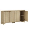homfan Buffet Sideboard,61" Large Buffet Sideboard Cabinet With 4 Fluted Doors And Storage, Kitchen Storage Cabinet,Farmhouse Coffee Bar Cabinet - 2 of 4