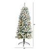 Nearly Natural 5-ft Slim Flocked Montreal Fir Artificial Christmas Tree with 150 Warm White LED Lights and 491 Bendable Branches - 2 of 4