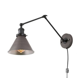 LNC Aurora 7.4-in W 1-Lights Matte Black and Brushed Gray Industrial  Wall Lights - 1 of 4