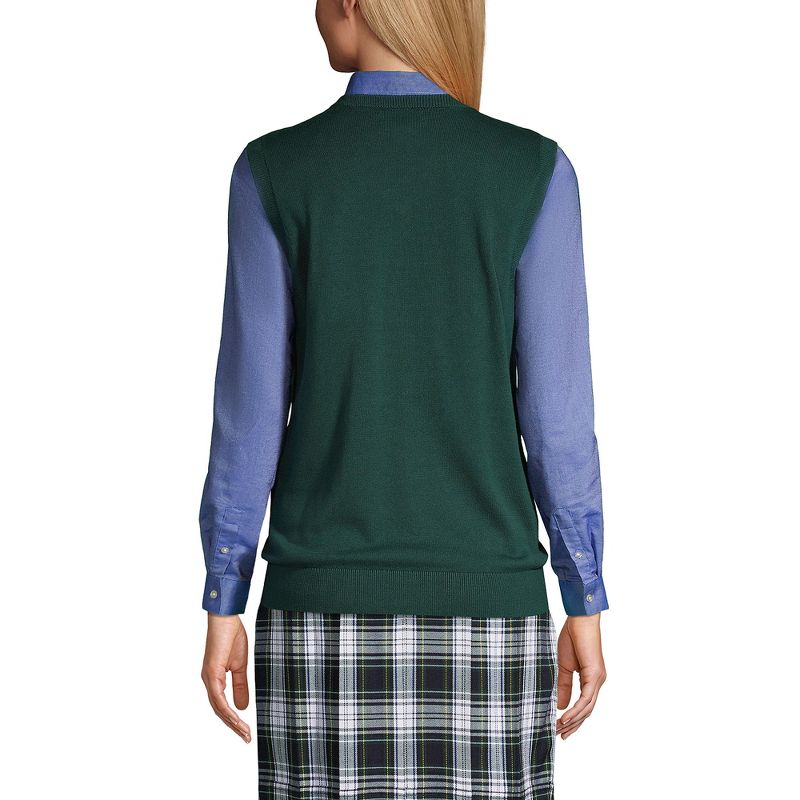 Lands' End School Uniform Women's Cotton Modal Fine Gauge Sweater Vest, 2 of 5