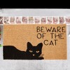 Juvale Cat Doormat for Outdoor Entrance, Beware of the Cat Coir Welcome Mat for Front Door, 17x30 in - 2 of 4